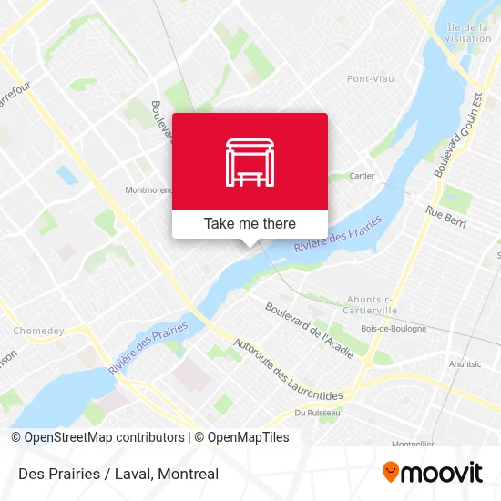 Des Prairies / Laval map
