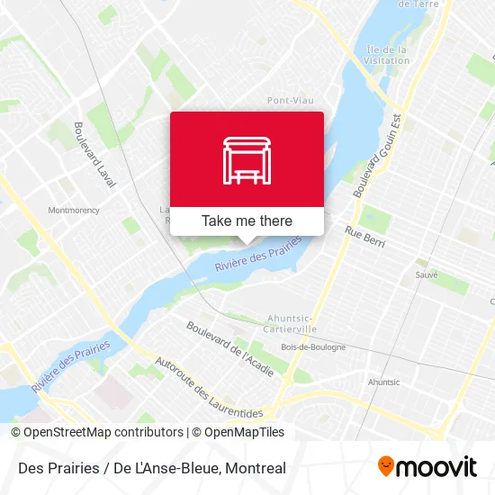 Des Prairies / De L'Anse-Bleue map