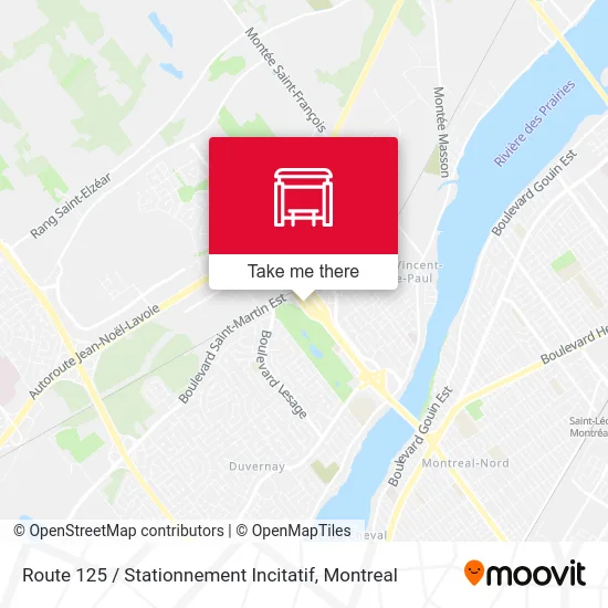 Route 125 / Stationnement Incitatif map