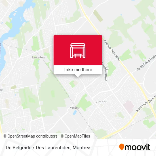 De Belgrade / Des Laurentides map