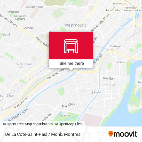 De La Côte-Saint-Paul / Monk map