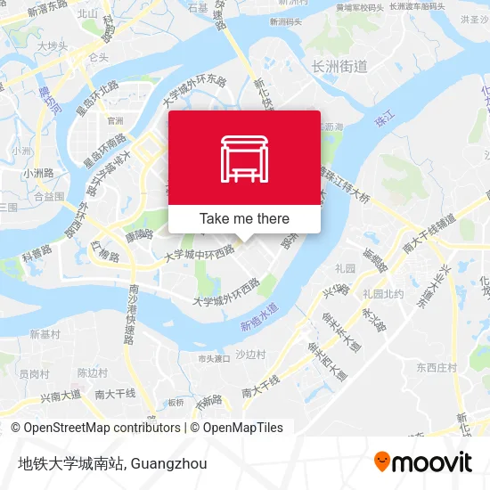 地铁大学城南站 map