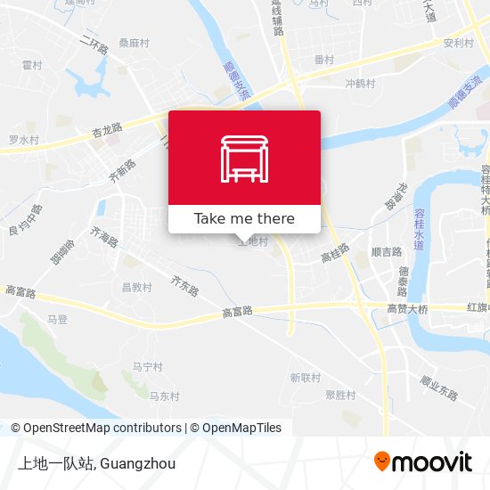 上地一队站 map