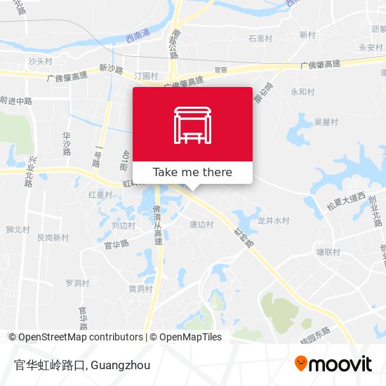 官华虹岭路口 map