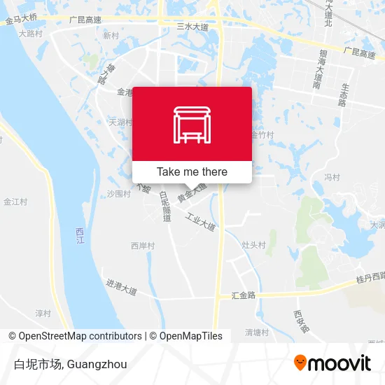 白坭市场 map