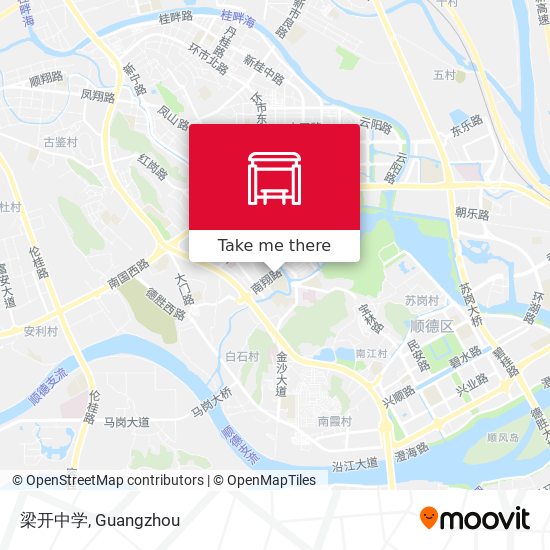 梁开中学 map