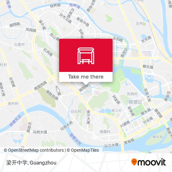 梁开中学 map