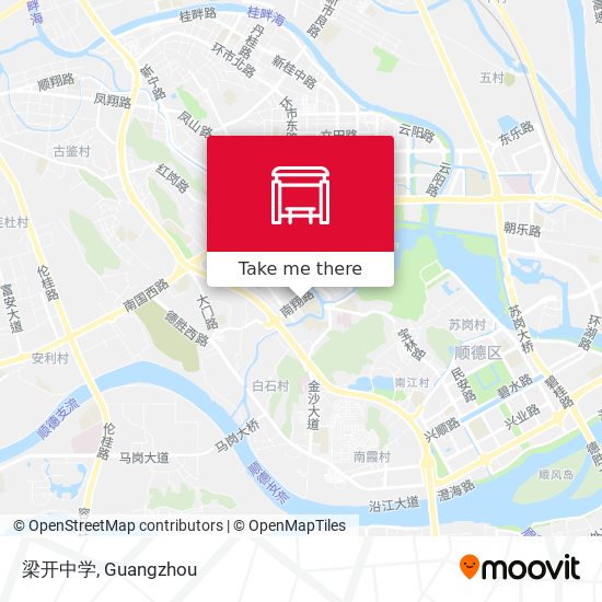 梁开中学 map