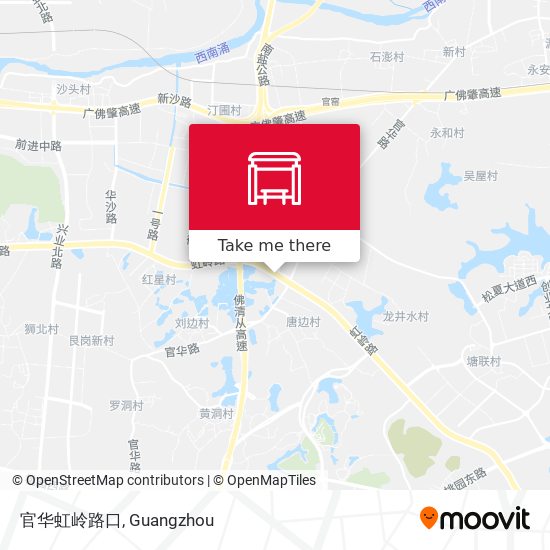 官华虹岭路口 map