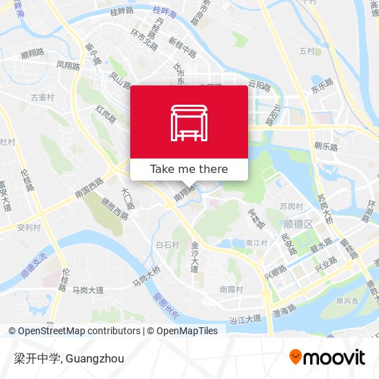 梁开中学 map
