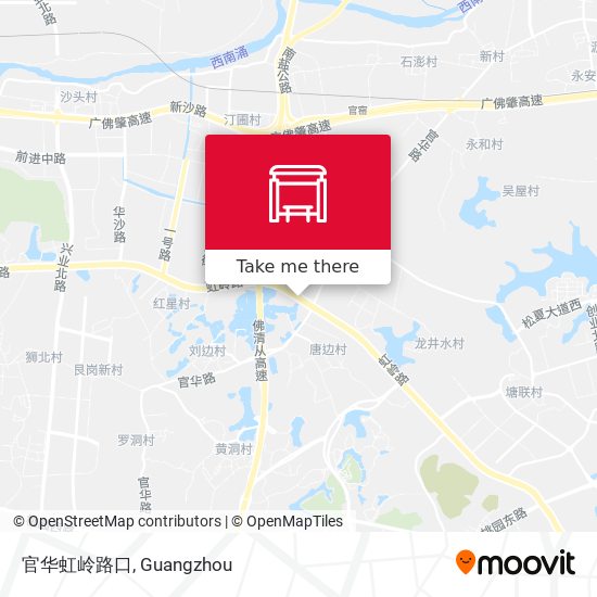 官华虹岭路口 map