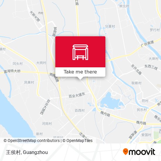 王侯村 map