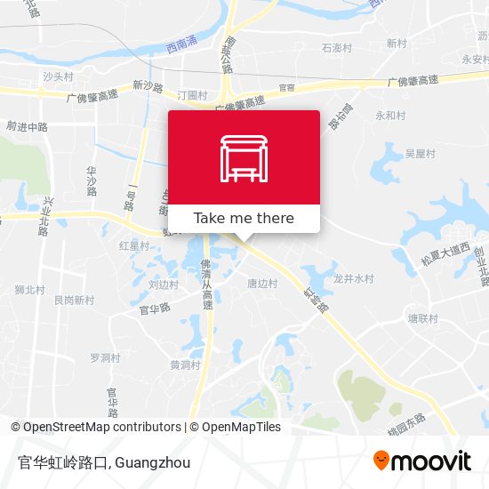 官华虹岭路口 map