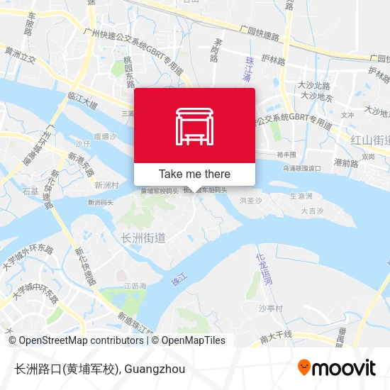 长洲路口(黄埔军校) map