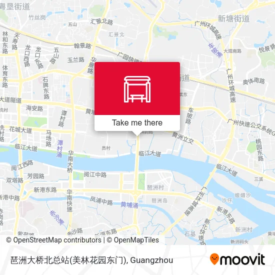 琶洲大桥北总站(美林花园东门) map