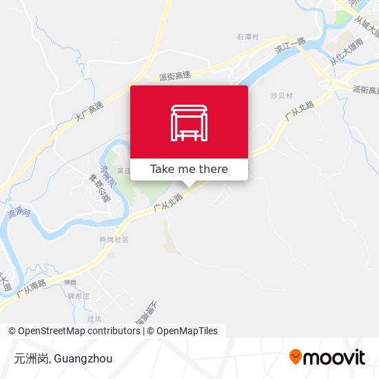元洲岗 map