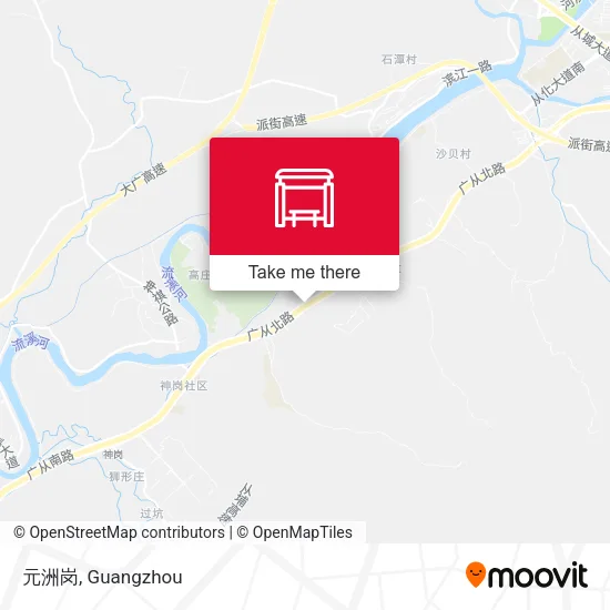 元洲岗 map