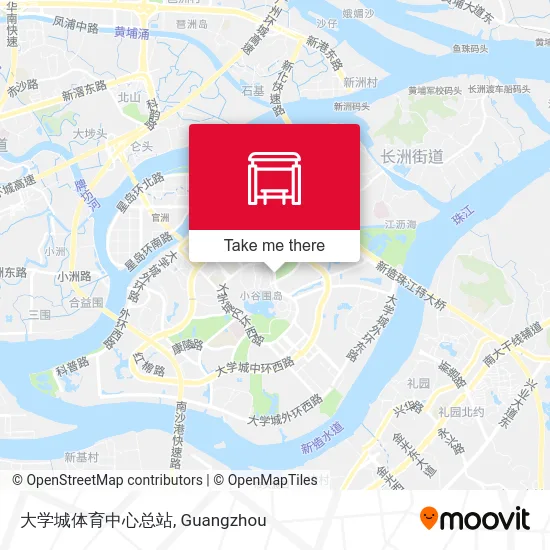 大学城体育中心总站 map