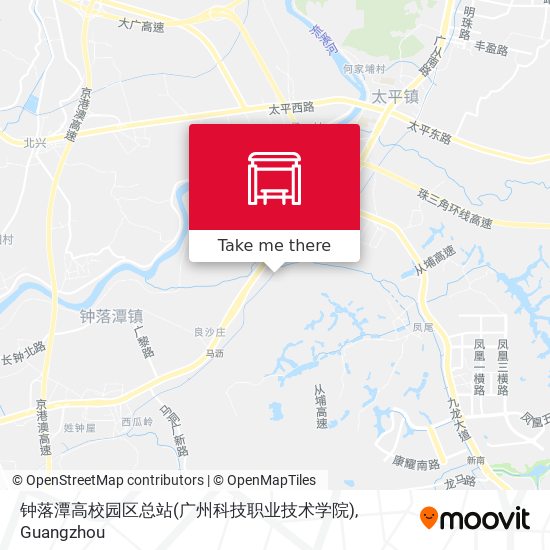 钟落潭高校园区总站(广州科技职业技术学院) map