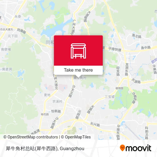 犀牛角村总站(犀牛西路) map