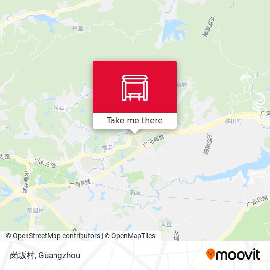 岗坂村 map