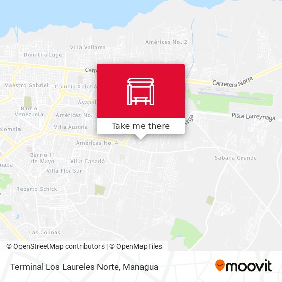 Terminal Los Laureles Norte map