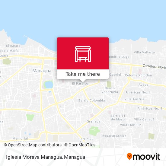 Iglesia Morava Managua map