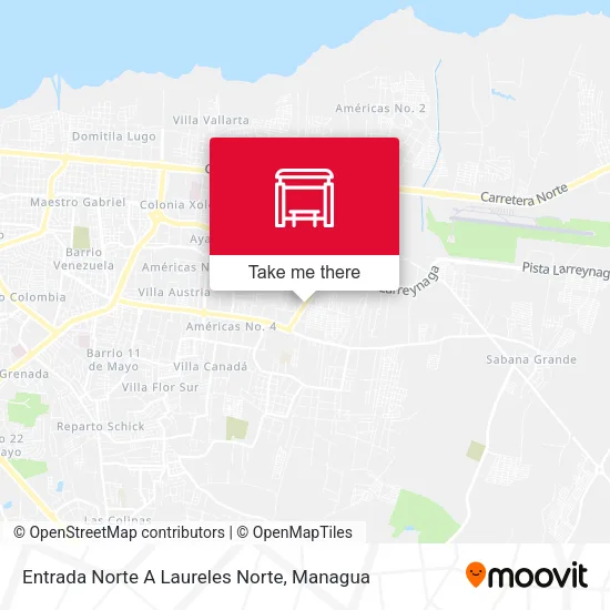 Mapa de Entrada Norte A Laureles Norte