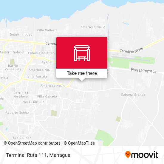 Mapa de Terminal Ruta 111