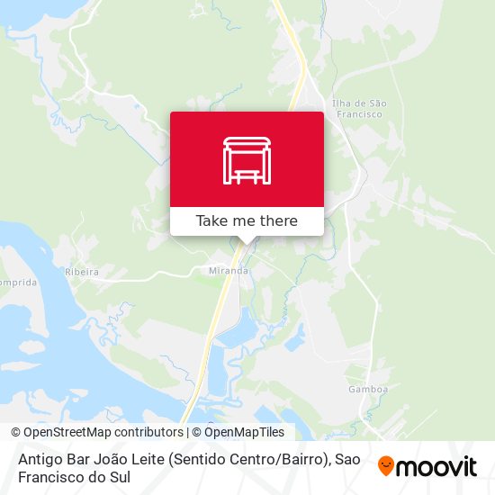 Mapa Antigo Bar João Leite (Sentido Centro / Bairro)