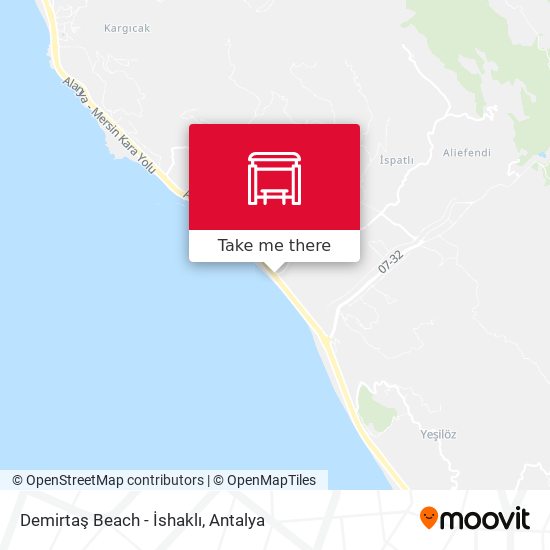 Demirtaş Beach - İshaklı map