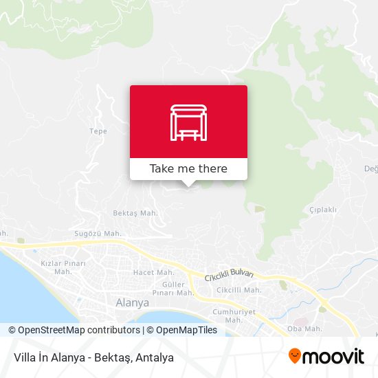 Villa İn Alanya - Bektaş map