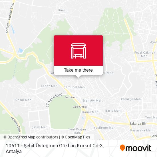 10611 - Şehit Üsteğmen Gökhan Korkut Cd-3 map