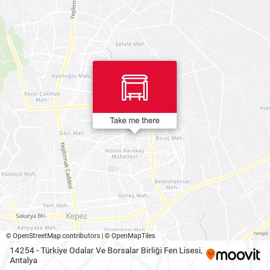 14254 - Türkiye Odalar Ve Borsalar Birliği Fen Lisesi map