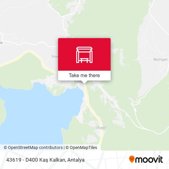 43619 - D400 Kaş Kalkan map