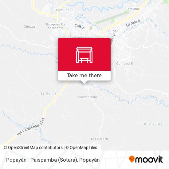 Mapa de Popayán - Paispamba (Sotará)