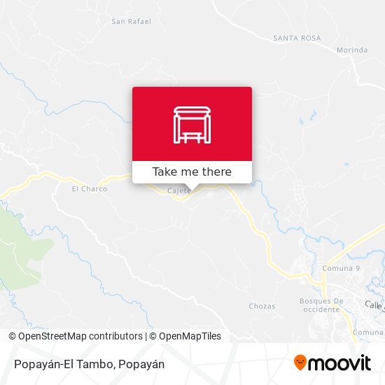 Popayán-El Tambo map