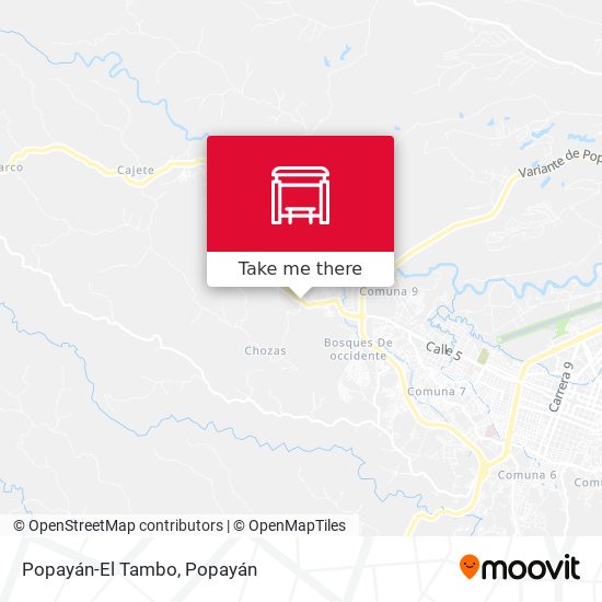 Popayán-El Tambo map