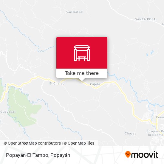 Popayán-El Tambo map