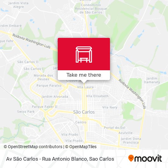 Av São Carlos - Rua Antonio Blanco map