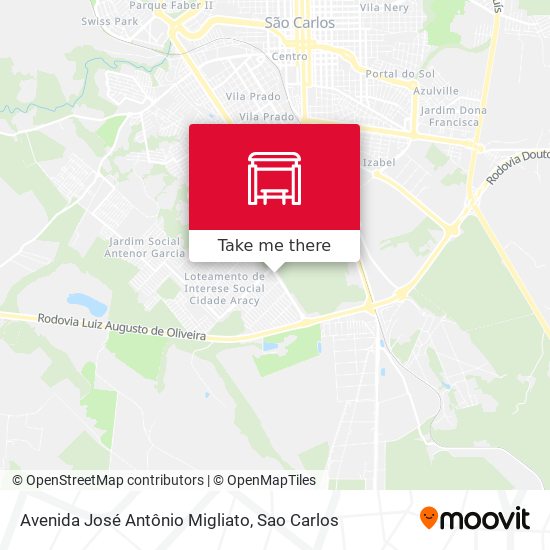 Mapa Avenida José Antônio Migliato