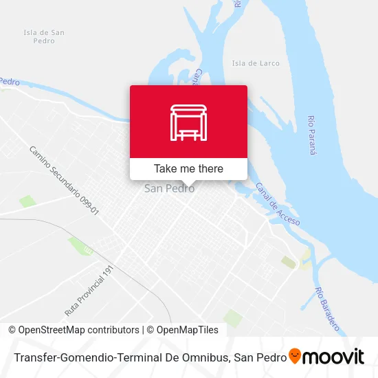 Mapa de Transfer-Gomendio-Terminal De Omnibus