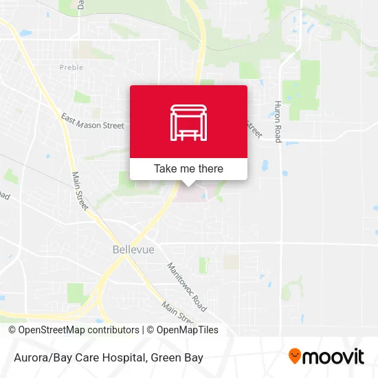 Aurora/Bay Care Hospital map