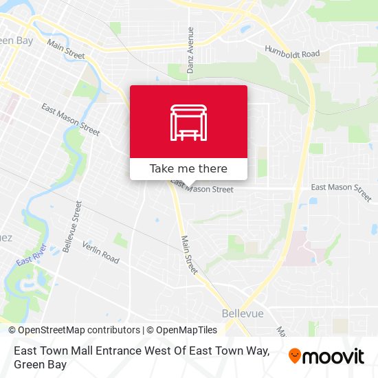 Mapa de East Town Mall Entrance West Of East Town Way