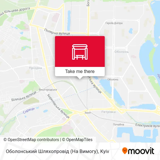 Карта Оболонський Шляхопровід (На Вимогу)