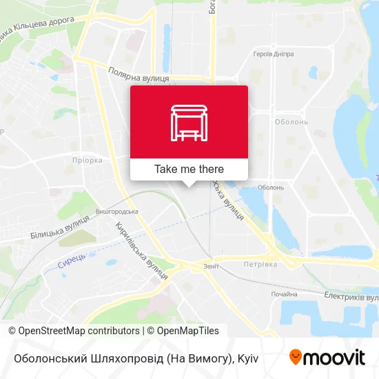 Карта Оболонський Шляхопровід (На Вимогу)
