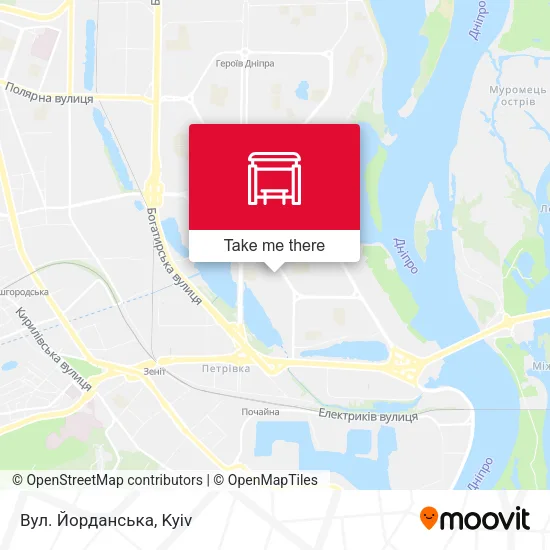 Карта Вул. Йорданська
