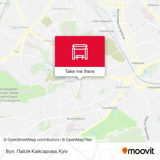 Карта Вул. Паїсія Кайсарова