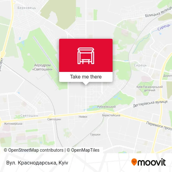 Карта Вул. Краснодарська
