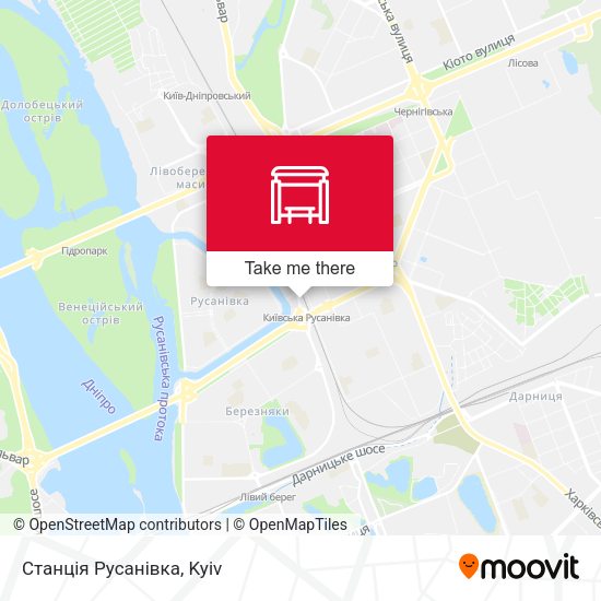 Карта Станція Русанівка